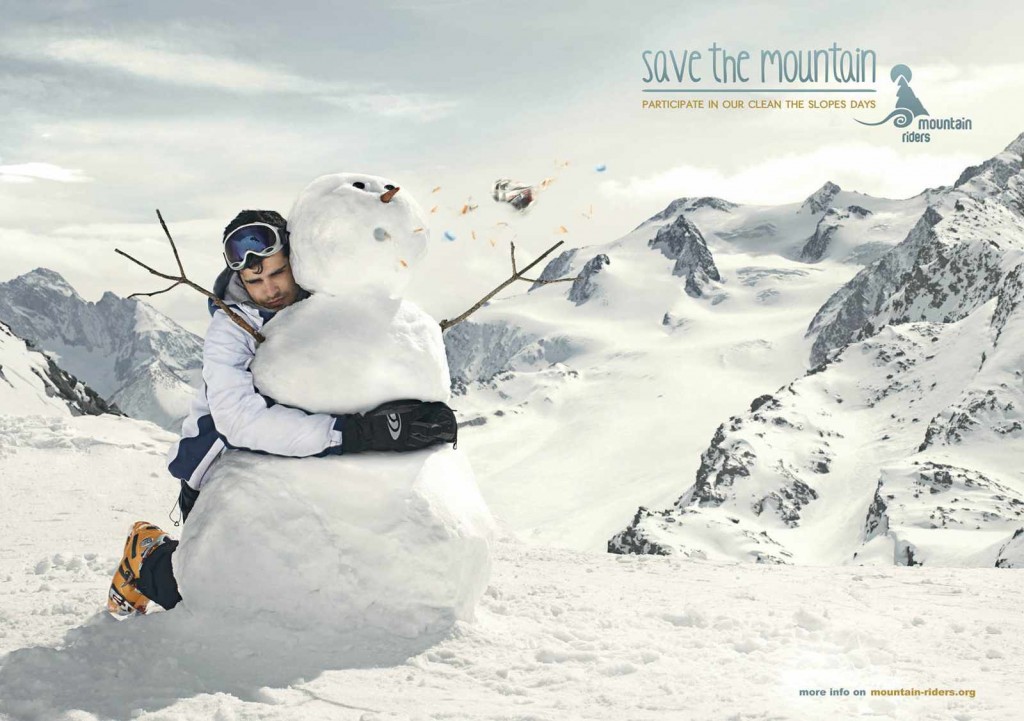 affiche de ski : mountains riders